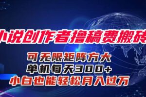 (16305期)小说创作者撸稿费搬砖玩法,单机每天300+小白也能轻松月入过万的保姆级…