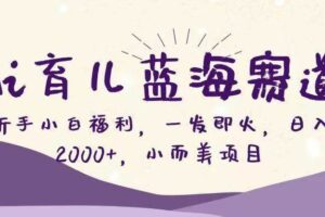 (16612期)Ai育儿蓝海赛道,新手小白福利,一发即火,日入2000+,小而美项目