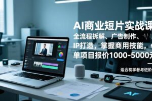 (17050期)AI商业短片实战课,全流程拆解、广告制作、IP打造,掌握商用技能,单项目报价1000-5000元