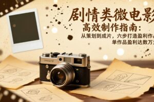 (17086期)剧情类微电影高效制作指南:从策划到成片,六步打造盈利作品,单作品盈利达数万元