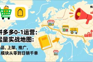 (17085期)拼多多0-1运营:起量实战地图:选品,上架,推广,三模块从零到日销千单