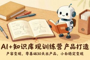 (17323期)AI+知识库变现训练营,产品打造、内容创作、全平台变现,零基础30天出产品,小白稳定变现