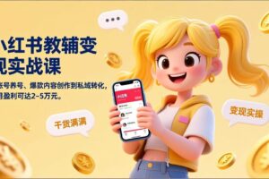 (17334期)小红书教辅变现实战课,从账号养号、爆款内容创作到私域转化,单月盈利可达2-5万元