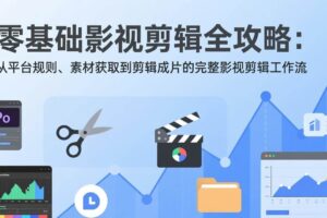 (17336期)零基础影视剪辑全攻略:从平台规则、素材获取到剪辑成片的完整影视剪辑工作流